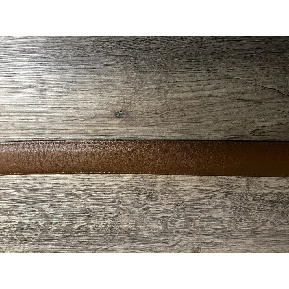 L L Bean Textured Brown Leather Belt Size 48 Made In USA